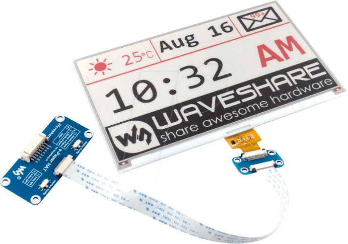 0614961951075 - DEBO EPA 75 RD - Entwicklerboards - Display HD ePaper 75 schwarz weiß rot