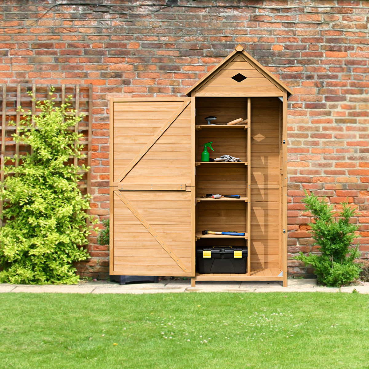 0615200241247 - Holzgartenschrank Geräteschuppen Scheune Geräteschrank Tuinghaus Häuser Giebeldach