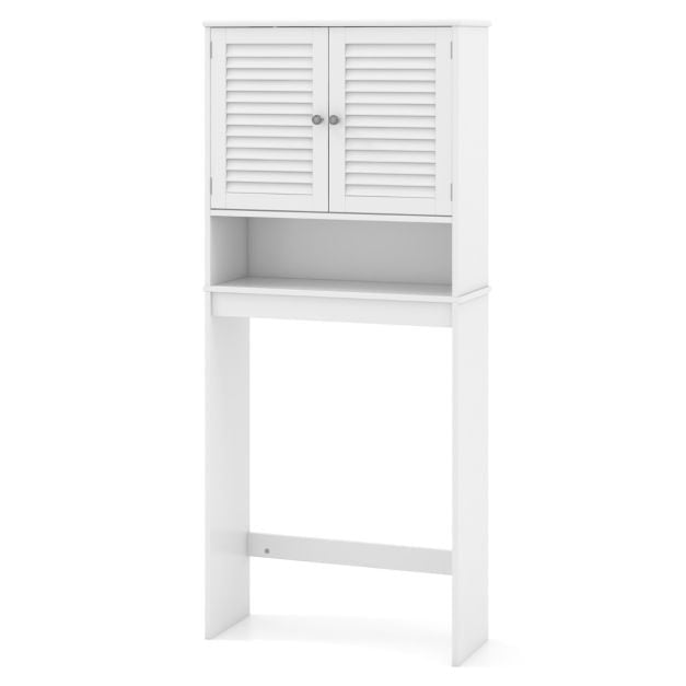 0615200242374 - 2-türiger Toilettenschrank - Badezimmerschrank - Max 5KG pro Ebene - 66 x 255 x 157 cm - Weiß