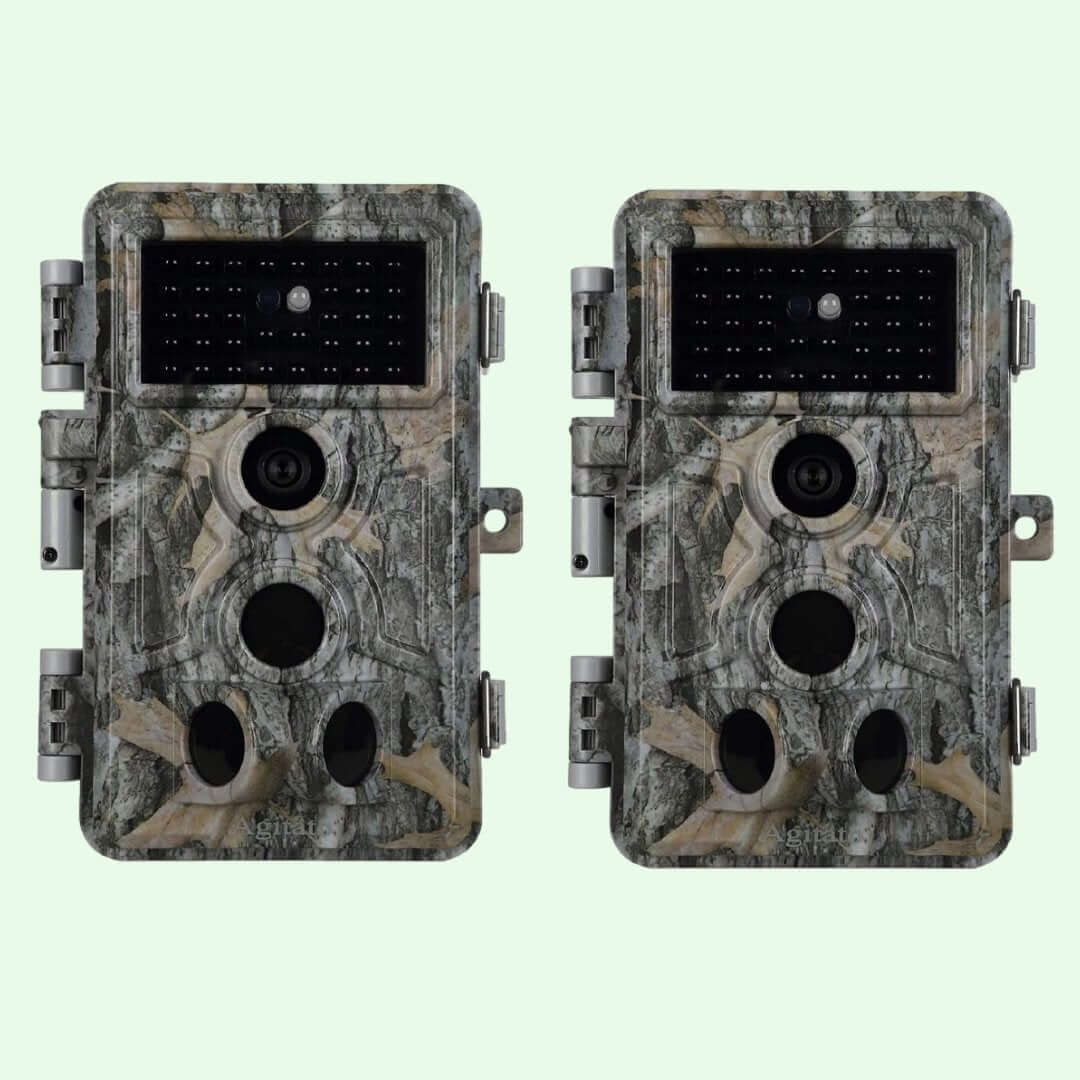 0617737631126 - 2-tlg Wildkamera 32MP 2306*1296p mit Bewegungsmelder Nachtsicht Max Entfernung bis 90 Füße 01s Trigger Geschwindigkeit，IP66 Wasserdichter| A262