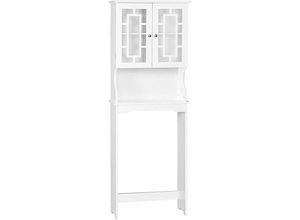 0617748418976 - GOPLUS Toilettenregal mit Ablage Toilette Überbauschrank Badregal HochschrankBadezimmerregal mit Stauraum Waschmaschinenschrank in weiss 1705 x