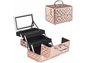 0617748437342 - Goplus - Kosmetikkoffer Beauty Case Schminkkoffer Make up Box Friseurkoffer Kosmetikkoffer Reise Multikoffer Etagenkoffer Werkzeugkoffer für