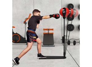 0617748450747 - Boxsack Set Punchingball hoehenverstellbar von 85 bis 130 cm ab 8 Jahre mit Boxhandschuhen & Handpumpe Standboxball mit stabilem Staender &