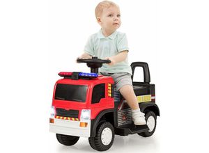 0617748455056 - Gopuls - goplus Feuerwehr Kinderauto Kinderfahrzeug mit Front Scheinwerfer Elektroautomit Hupe Vorwaerts und Rückwaerts Moeglich mit Kippschutz