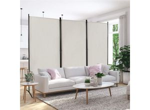 0617748469916 - Costway - Raumteiler 260x183cm mit verstellbaren Untersetzern Trennwand Paravent Wand Sichtschutz Wandschirm Beige 3-teiliger