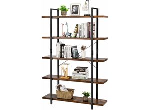 0617748471674 - Standregal Leiterregal 5 Ebenen Lagerregal Blumenstaender Buecherregal Anstellregal Aufbewahrungsregal 120x32x178 cm - Costway