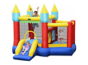 0617748471742 - Château Gonflable pour 3 Enfants 3-10 Ans avec TobogganKit de Réparation Piquet 100 Balles Charge Max 135KG Extérieur Souffleur Non-Inclus