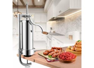 0617748482557 - Edelstahl Wurstfüller Wurstfüllmaschine manuell Wurstmaschine Wurstpress Wurstspritze (3L) - Goplus