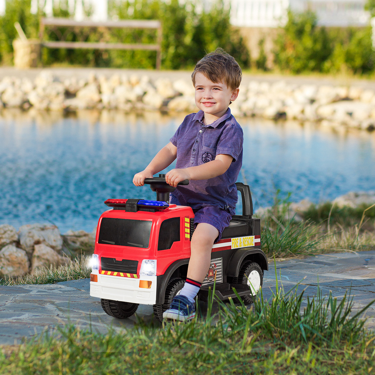 0617748484476 - Küste Kinderauto Kinderfahrzeug Elektroauto Kinder Feuerwehrauto Elektrofahrzeug