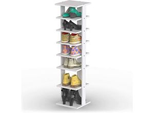 0617748488054 - Costway - Schuhregal 8-stöckig 110cm Anti-Kipp Schuhständer Schuh-Organizer Lagerregal