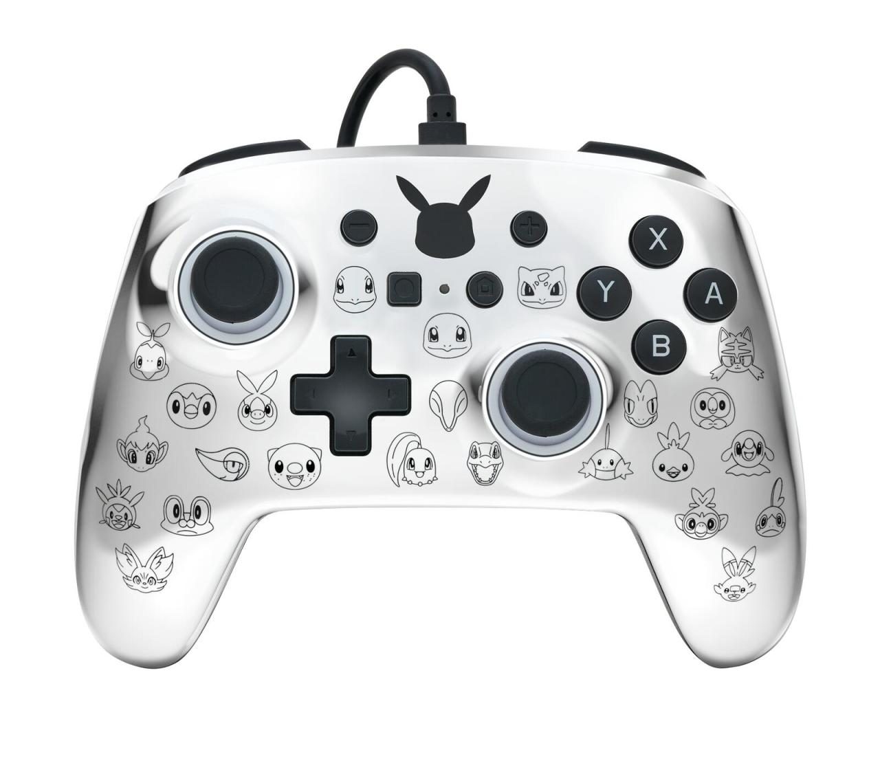 0617885027697 - Enhanced Wired Controller for Nintendo Switch - Pikachu Black & Silver - Gamepad - Nintendo Switch