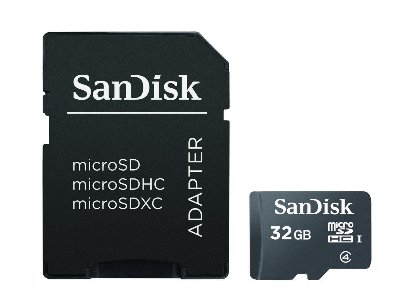 0619659066918 - SanDisk microSDHC 32GB Class 4 + SD Adapter Mobile (SDSDQM-032G-B35A)