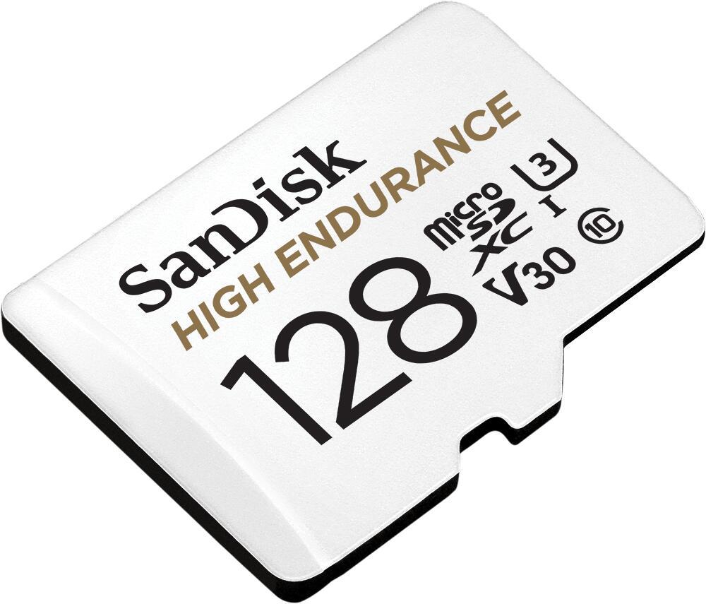 0619659173104 - SanDisk High Endurance - Flash-Speicherkarte (microSDXC-an-SD-Adapter inbegriffen) - 128 GB - Video Class V30   UHS-I U3   Class10 - microSDXC UHS-I