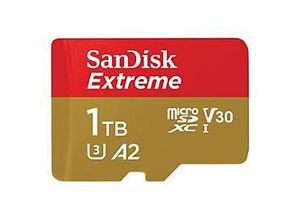 0619659188474 - SanDisk Extreme - Flash-Speicherkarte (microSDXC-an-SD-Adapter inbegriffen) - 1 TB - A2   Video Class V30   UHS-I U3   Class10 - microSDXC UHS-I