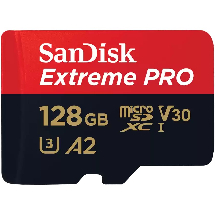 0619659188528 - SanDisk Extreme Pro - Flash-Speicherkarte (microSDXC-an-SD-Adapter inbegriffen) - 128 GB - A2   Video Class V30   UHS-I U3   Class10 - microSDXC UHS-I