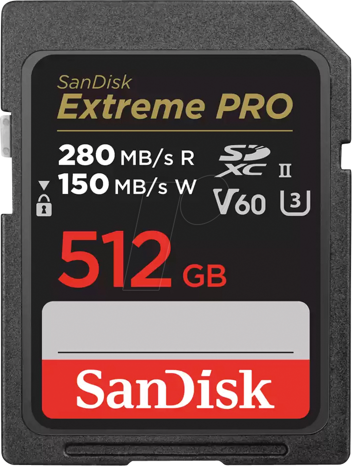 0619659202156 - SanDisk Extreme Pro - Flash-Speicherkarte - 512 GB - Video Class V60   UHS-II U3   Class10 - SDXC UHS-II