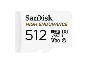 0619659205003 - SanDisk High Endurance - Flash-Speicherkarte (microSDXC-an-SD-Adapter inbegriffen) - 512 GB - Video Class V30   UHS-I U3   Class10 - microSDXC UHS-I