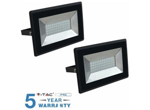 0619660096560 - V-tac - 2 smd led leuchten 50W watt schlanke aussenleuchten IP65 schwarz-natürlich