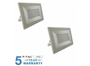 0619660096775 - Vtac - 2 smd led-scheinwerfer v-tac 50W watt slim outdoor IP65 kalt-weiss