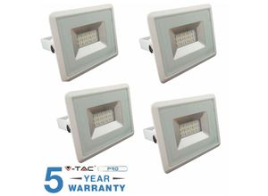 0619660096898 - V-tac - 4 smd led-scheinwerfer 10W watt slim outdoor IP65 kalt-weiss