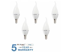 0619793863022 - Vtac - 5 LED-Glühbirnen E14 flame 4W 30 w v-tac bulb bulb lamp WIND-Natural