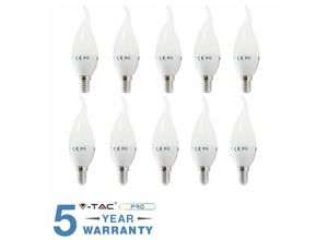 0619793863053 - V-tac - 10 led glühbirnen E14 flamme 4W 30 w glühbirne lampe wind-warm