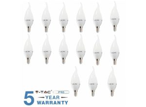 0619793863107 - Vtac - 15 LED-Glühbirnen E14 flame 4W 30 w v-tac bulb bulb lamp WIND-Natural