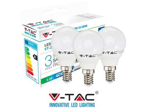 0619793863503 - Vtac - 3 LED-Glühbirnen E14 55 w 40 w v-tac P45 MINIGLOBO-Natürlich