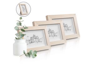 0620947500359 - Casa Chic Casa Chic Bilderrahmen 3er-Set 14x9cm Bilderrahmen für Kinderzeichnungen Urkunden & Fotos Holz-Bilderrahmen mit Glas Echtholz