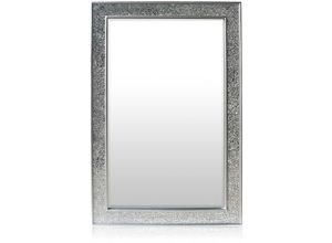 0620947500564 - Glamour by Mosaik Glitter Effekt Finish Wandspiegel - Silber - 90 x 60 cm - Silber - Casa Chic