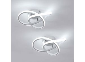 0623812732718 - Comely - Moderne led -Deckenleuchte kreatives Design in Aluminium -Kronleuchterlampe für Küchen Wohnzimmer Schlafzimmer Esszimmer (2 pcs Weiß 30W