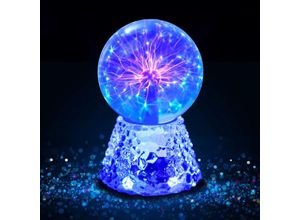 0625209715991 - AISKDAN Magische 5-Zoll-Plasma Lampe Kugel empfindlich auf Ton und Berührung Flash Sphere Licht Dekoration und Weihnachtsgeschenk Kinder