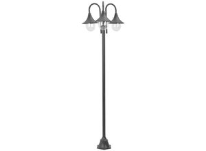 0626381320676 - Garten-Pollerleuchte E27 220 cm Aluminium 3-Laterne Bronze VD28414 - Hommoo