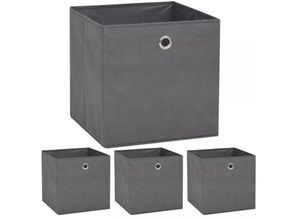 0626381610494 - Hommoo Aufbewahrungsboxen 4 Stk Vliesstoff 32 x 32 x 32 cm Grau VD11696