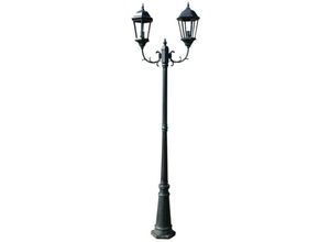 0626384930834 - Gartenlaterne 2-flammig 230 cm Dunkelgrün Schwarz Aluminium VD26130 - Hommoo