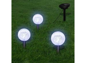 0626385290357 - Solarkugel 3 led Gartenleuchten mit Erdspießen & Solarmodul VD26282 - Hommoo