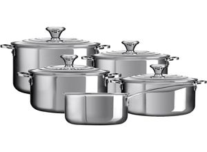 0630870166423 - LE CREUSET® Kochtopf-Set 3-ply PLUS 5-teilig silber