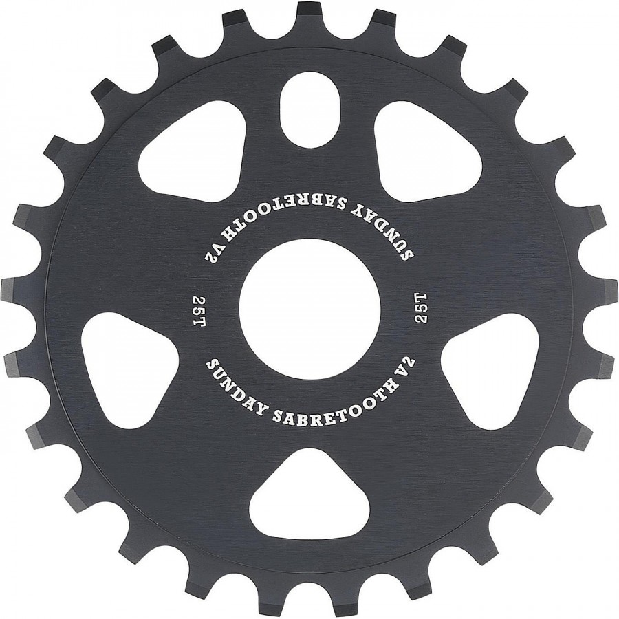 0630950910779 - V2 25T Kettenblatt aus Aluminium 6061-T6 Schwarz für Fahrrad