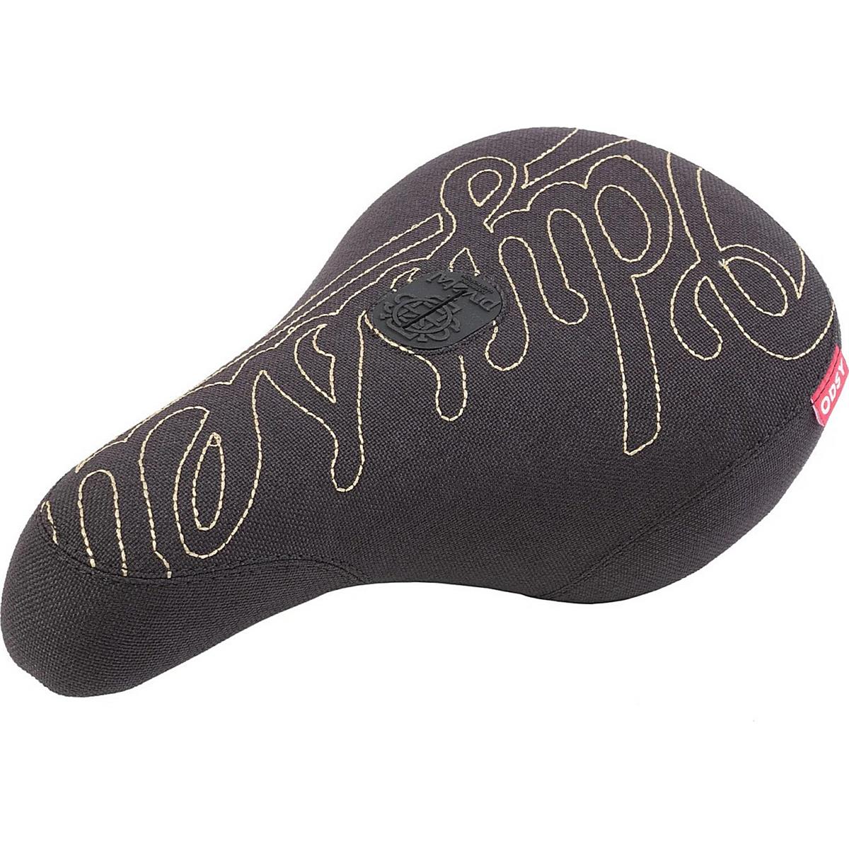 0630950930371 - Saddle Big-Stitch Fat Cap Schwarz mit Goldenen Nähten für BMX