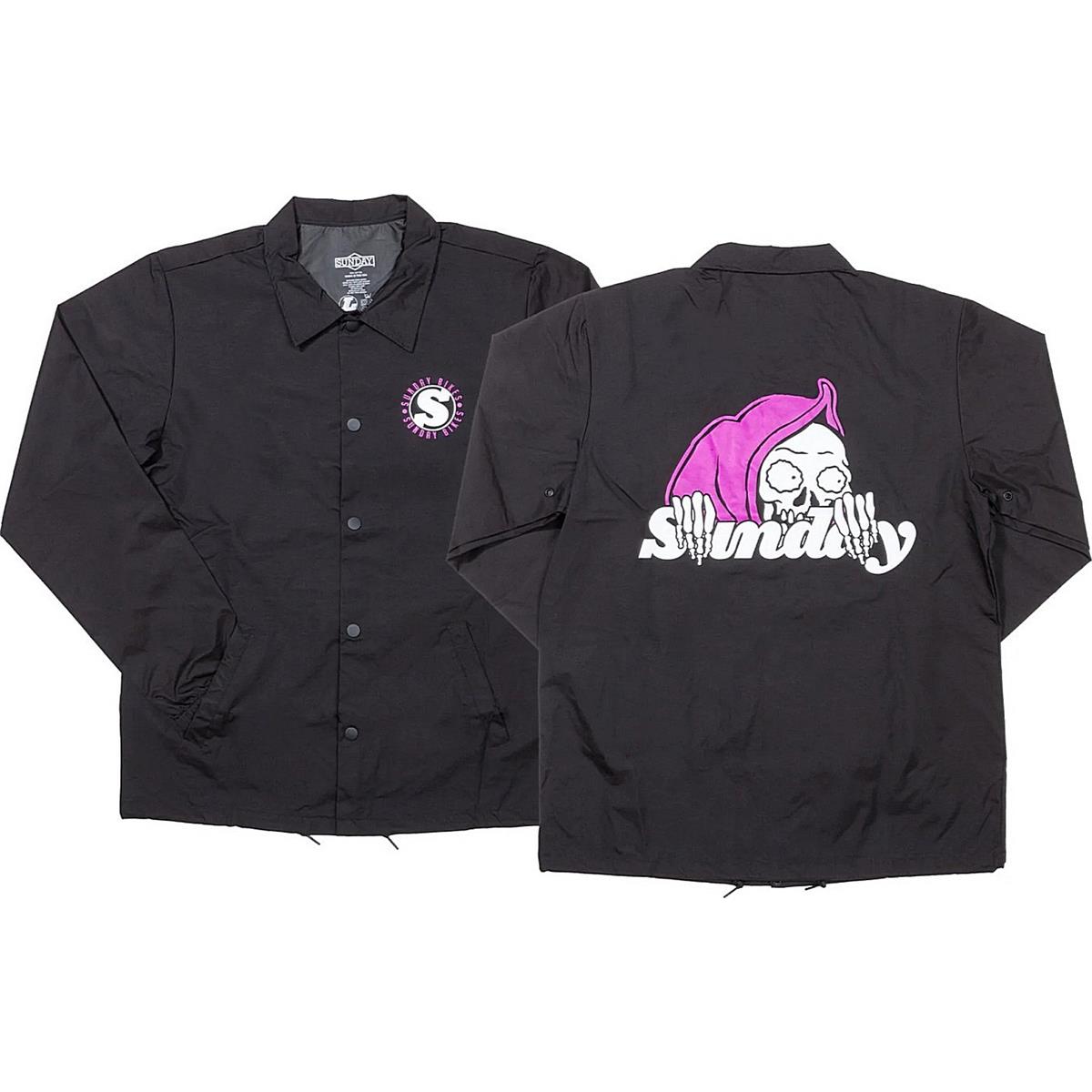 0630950932580 - Windjacke Creepy Sweeper Schwarz Lila Weiß XXL - Leicht und Strapazierfähig