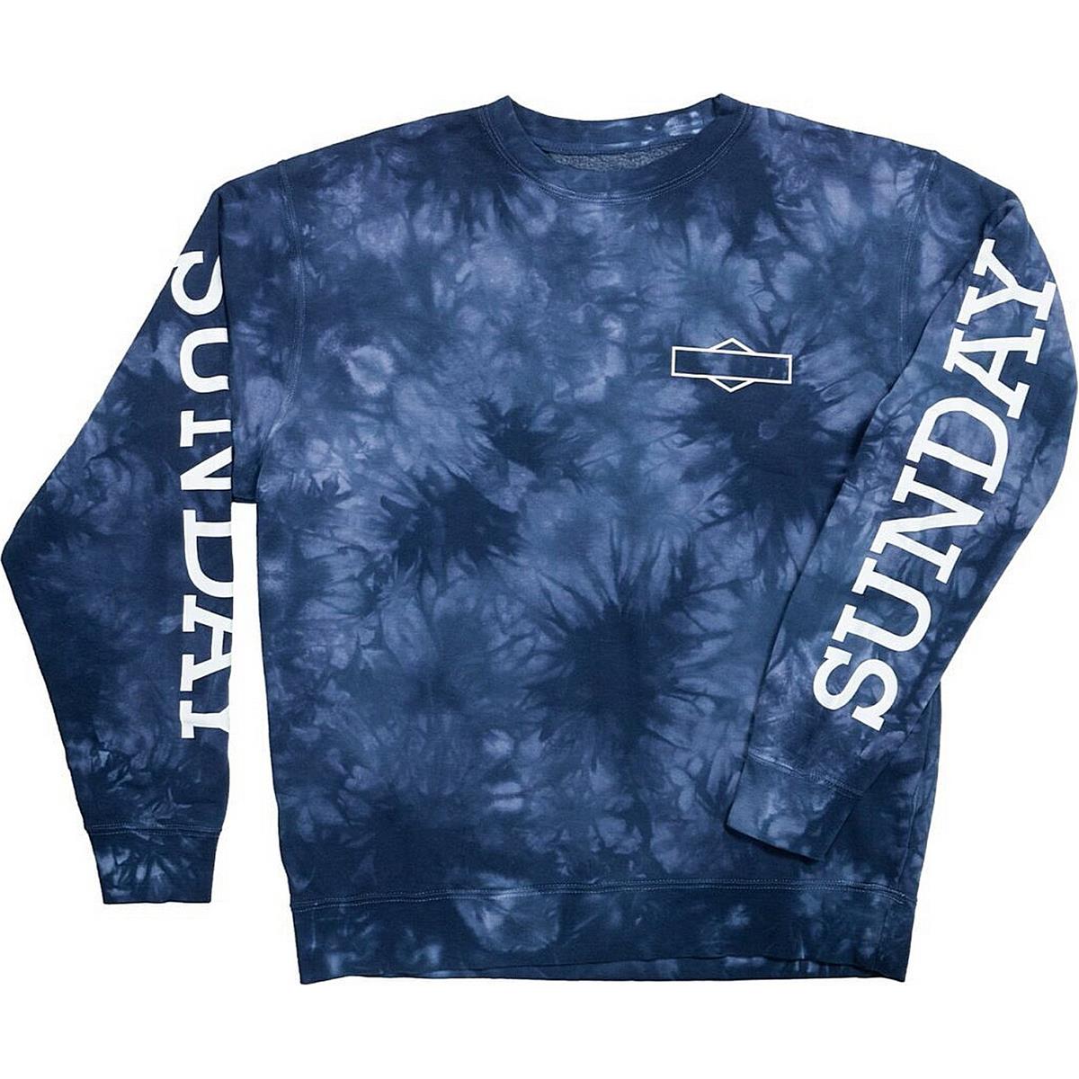 0630950933860 - Sunday Langarmshirt Rockwell Box aus 100% Baumwolle Navy Tie-Dye - Größe S