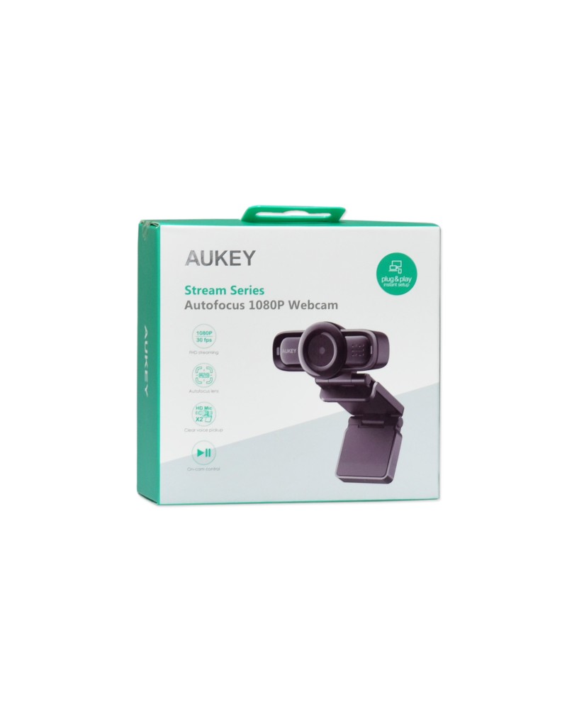 0631390543282 - PC-LM3 AUKEY Webcam 1080 w ClipOn base black USB 20 PC-LM3 PC-LM3 0631390543282