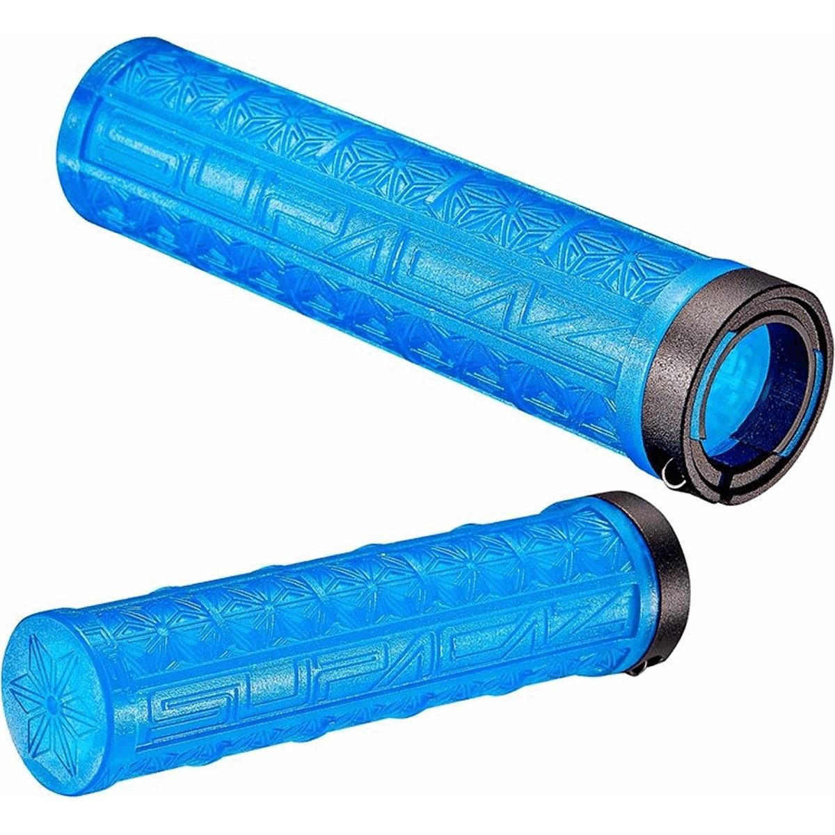 0633090196942 - GRIZIPS Neon Blau Dual Density Lock-On SUPACAZ Fahrradgriffe