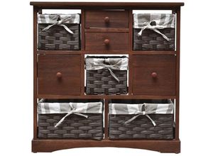 0634065842260 - Mobili Rebecca - Rebecca Mobili Sideboard 4 Schubladen 5 Pvc Braun Shabby 69x69x30