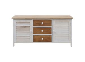 0634065843298 - Mobili Rebecca - Rebecca Mobili Sideboard 3 Schubladen 2 Türe Holz weiß Shabby 44x90x34