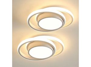 0635847172292 - Doppelrunde led -Deckenleuchte modernes Design für Badezimmer Wohnzimmer Küche Küche Kräftige Beleuchtung kraftvoll und elegant (2pcs weiß 32W heißes