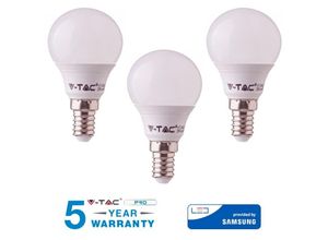 0636339775311 - Vtac - 3 led glühbirnen E14 v-tac samsung 7W 45W mini globe P45 VT-270 kalt natürlich-heiss