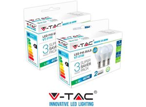 0636339775700 - Vtac - 6 LED-Glühbirnen E14 55 w 40 w v-tac P45 MINIGLOBO-Natürlich