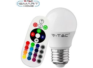 0636339775762 - Vtac - E27 rgb+w dimmbare Glühbirne mit Fernbedienung 16 Farben 35W Mini Globe v-tac VT-2224 -rgb natural