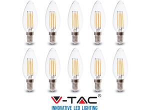 0636339777827 - V-tac - 10 led glühbirnen E14 candela streifen 6W VT-2127 warm kalt natürlich